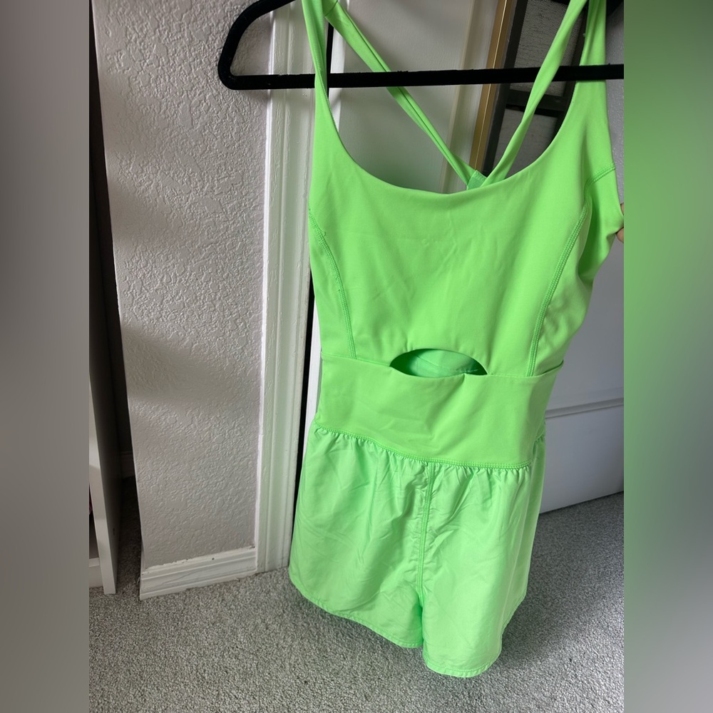 Free People Movement Righteous Runsie Neon Lime - discontinued color, size Large